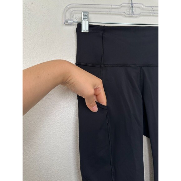Lululemon Fast Free High Rise Crop Black Running Athleisure Stretch Women's Sz 4 - Picture 4 of 11